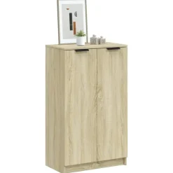vidaXL - Schoenenrek - Bruin - Bewerkt hout