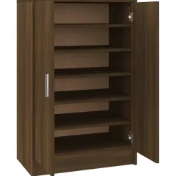 Schoenenkasten-vidaXL - Schoenenrek - Bruin - Bewerkt hout - 60 x 35 x 92 cm