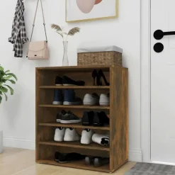 vidaXL - Schoenenrek - Bruin - Bewerkt hout - 60 x 35 x 70 cm