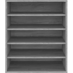 Kledingopbergers-vidaXL - Schoenenrek - Grijs - Bewerkt hout - 60 x 35 x 70 cm