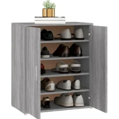 vidaXL - Schoenenrek - Grijs - Bewerkt hout - 60 x 35 x 70 cm