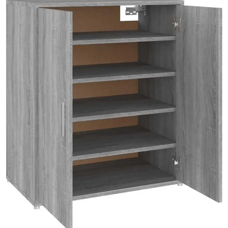 vidaXL - Schoenenrek - Grijs - Bewerkt hout - 60 x 35 x 70 cm