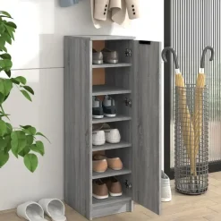 vidaXL - Schoenenrek - Grijs - Bewerkt hout