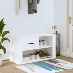 vidaXL - Schoenenrek - Wit - Bewerkt hout