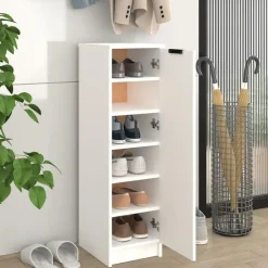 vidaXL - Schoenenrek - Wit - Bewerkt hout
