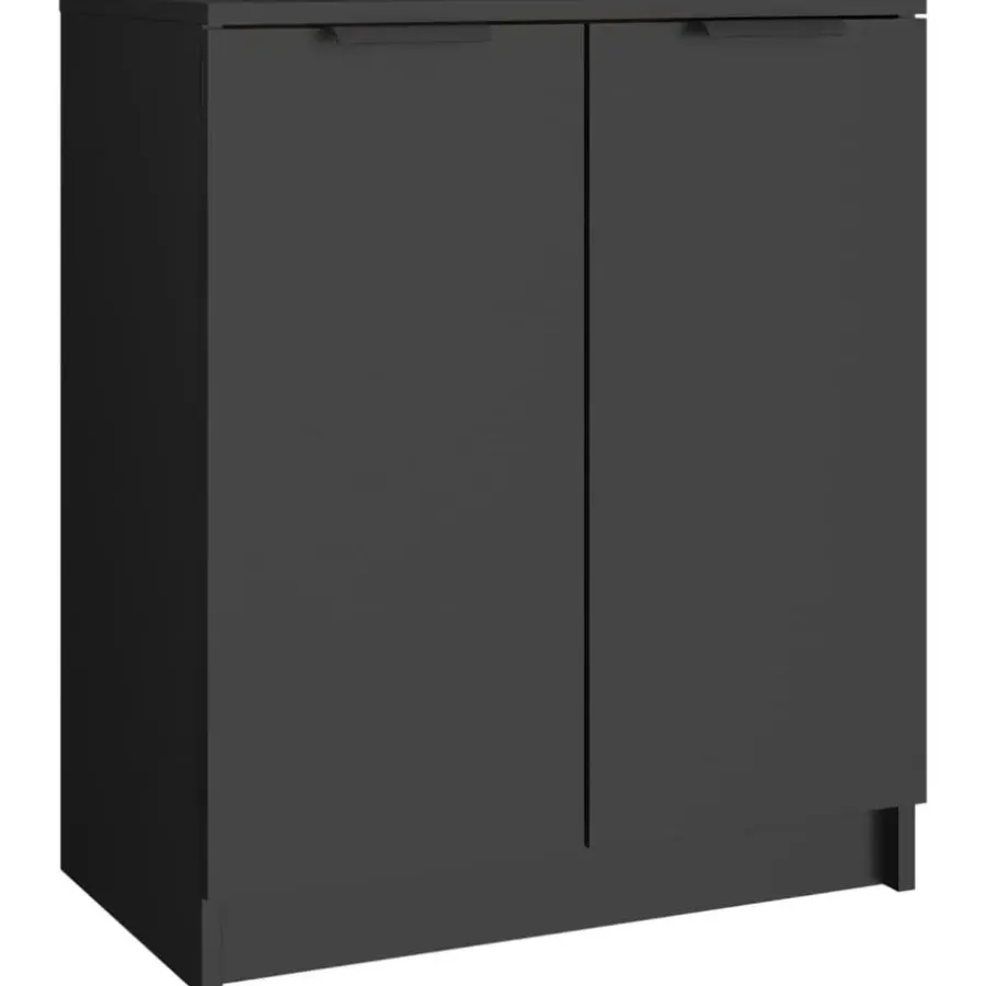 Schoenenkasten-vidaXL - Schoenenrek - Zwart - Bewerkt hout