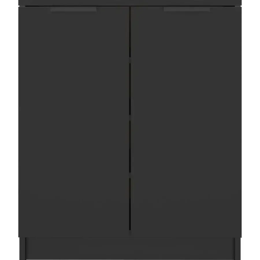 Schoenenkasten-vidaXL - Schoenenrek - Zwart - Bewerkt hout