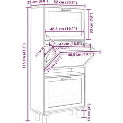 Schoenenkasten-vidaXL - Schoenenrek - Zwart - Bewerkt hout