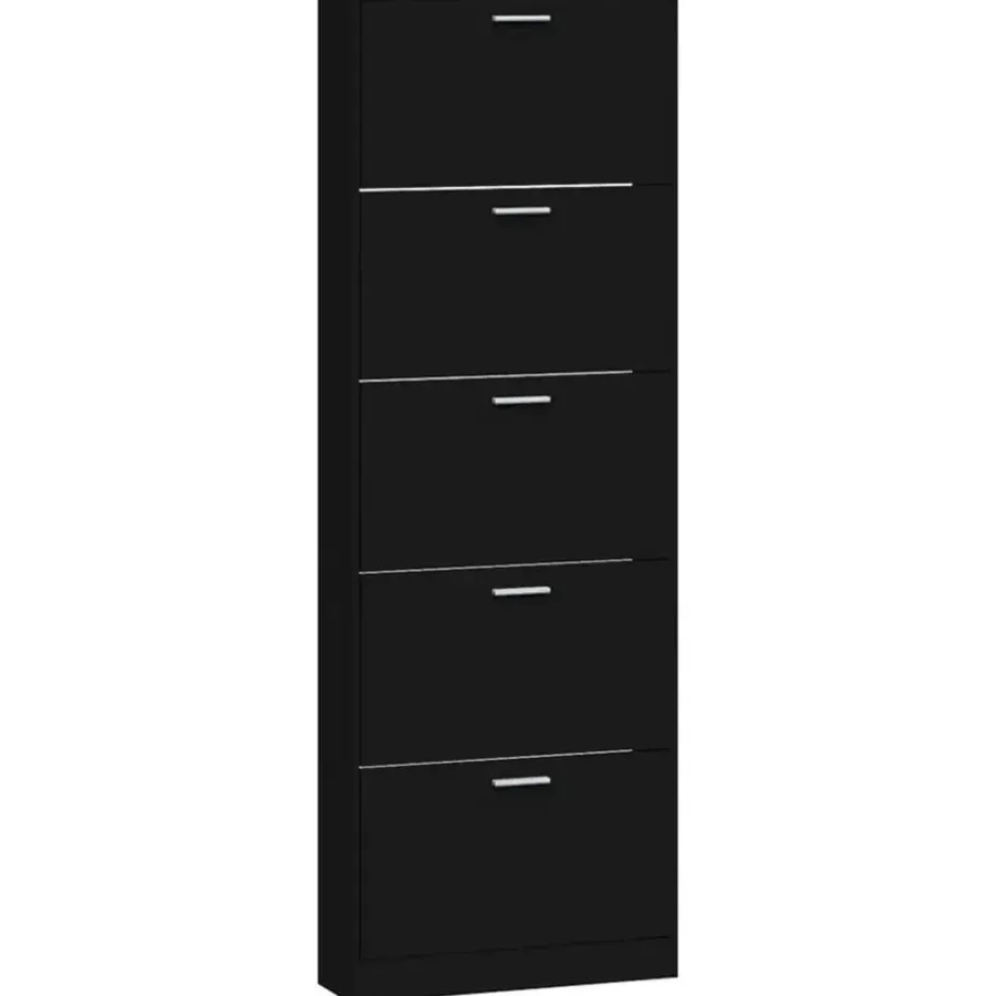 vidaXL - Schoenenrek - Zwart - Bewerkt hout