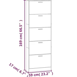 vidaXL - Schoenenrek - Zwart - Bewerkt hout