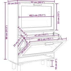Schoenenkasten-vidaXL - Schoenenrek - Zwart - Bewerkt hout