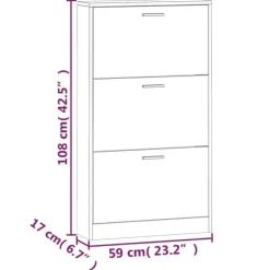 Schoenenkasten-vidaXL - Schoenenrek - Zwart - Bewerkt hout