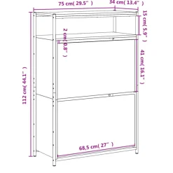 Schoenenkasten-vidaXL - Schoenenrek - Zwart - Bewerkt hout