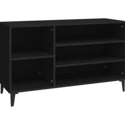 Kledingopbergers-vidaXL - Schoenenrek - Zwart - Bewerkt hout