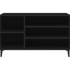 Kledingopbergers-vidaXL - Schoenenrek - Zwart - Bewerkt hout