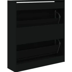 vidaXL - Schoenenrek - Zwart - Bewerkt hout - 80 x 21 x 87.5 cm