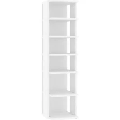 Kledingopbergers-vidaXL - Schoenrek - Wit - Bewerkt hout - 2 stuks