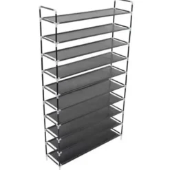 vidaXL - Schoenrek - Zwart - Stof - 100 x 29.5 x 170 cm