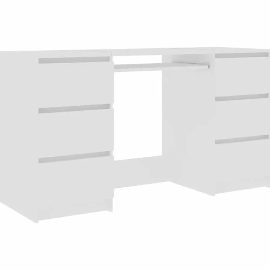 Bureaus-vidaXL - Schrijfbureau - Wit - Bewerkt hout