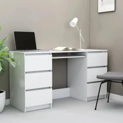 Bureaus-vidaXL - Schrijfbureau - Wit - Bewerkt hout