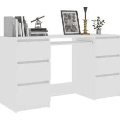 Bureaus-vidaXL - Schrijfbureau - Wit - Bewerkt hout
