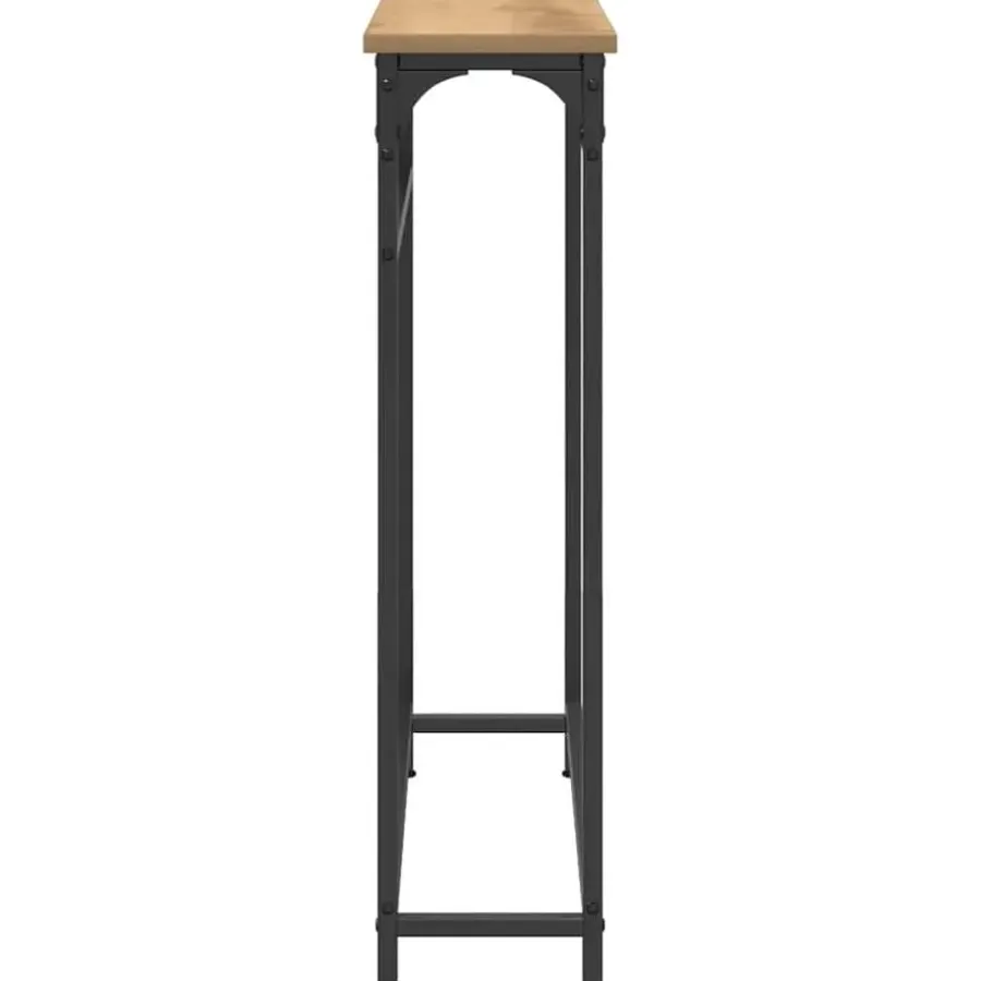 Sidetables-vidaXL - Sidetable - Artisanaal eiken - Gelaagd hout en metaal - 75x19.5x75 cm