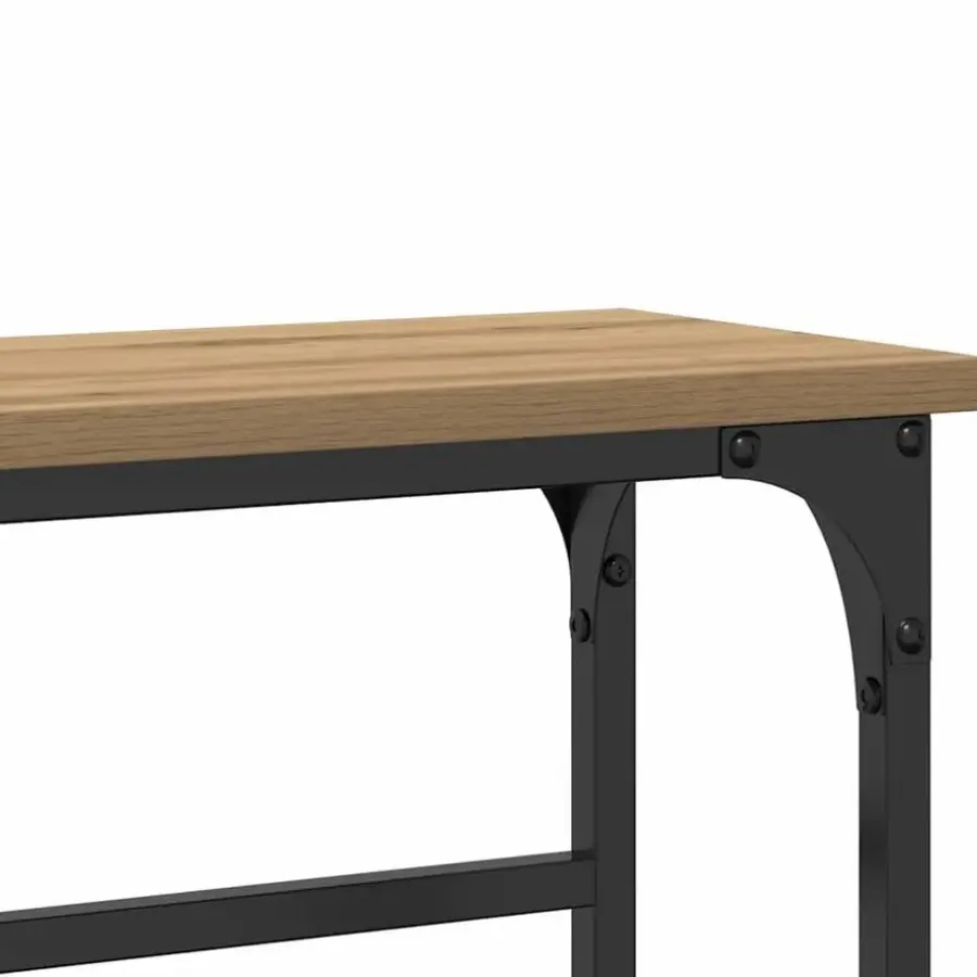 Sidetables-vidaXL - Sidetable - Artisanaal eiken - Gelaagd hout en metaal - 75x19.5x75 cm