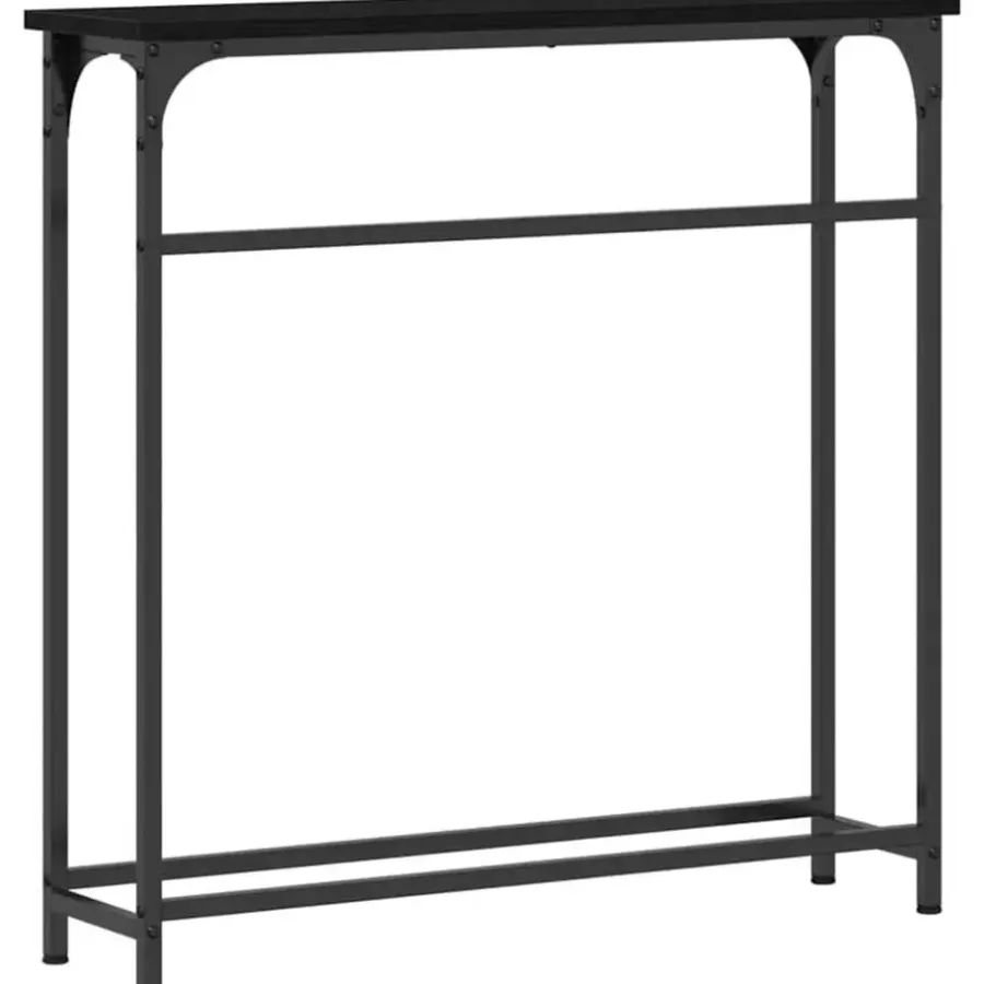 vidaXL - Sidetable - Zwart - Gelaagd hout en metaal - 75x19.5x75 cm