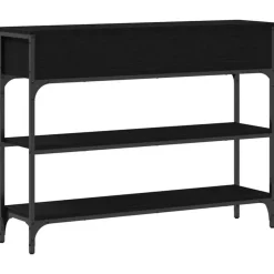 vidaXL - Sidetable met 2 lades 2 schappen - Zwart - Gelaagd hout - 100x25x75 cm