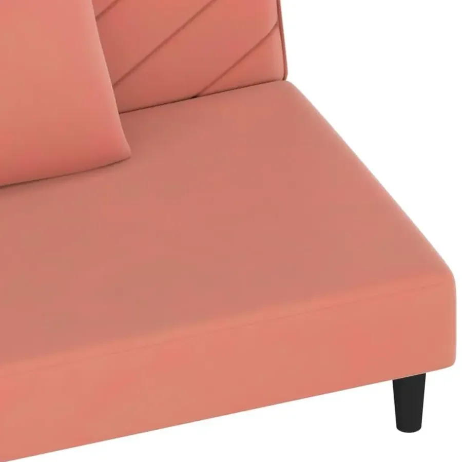 Slaapbanken|Slaapbanken-vidaXL - Slaapbank 2-zits - Roze - Fluweel - Met kussens