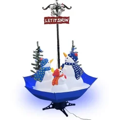 Kerstverlichting-vidaXL - Sneeuwende Kerstboom - Blauw - PVC