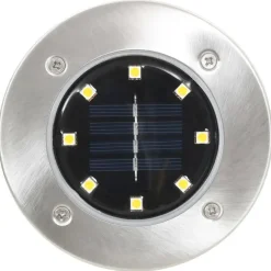 Grondspots-vidaXL - Solar Grondlamp - Zilver - Kunststof - 8 stuks