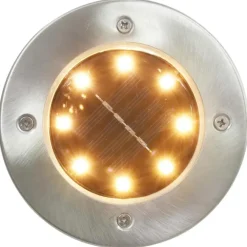 Grondspots-vidaXL - Solar Grondlamp - Zilver - Kunststof - 8 stuks