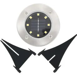 Grondspots-vidaXL - Solar Grondlamp - Zilver - Kunststof - 8 stuks