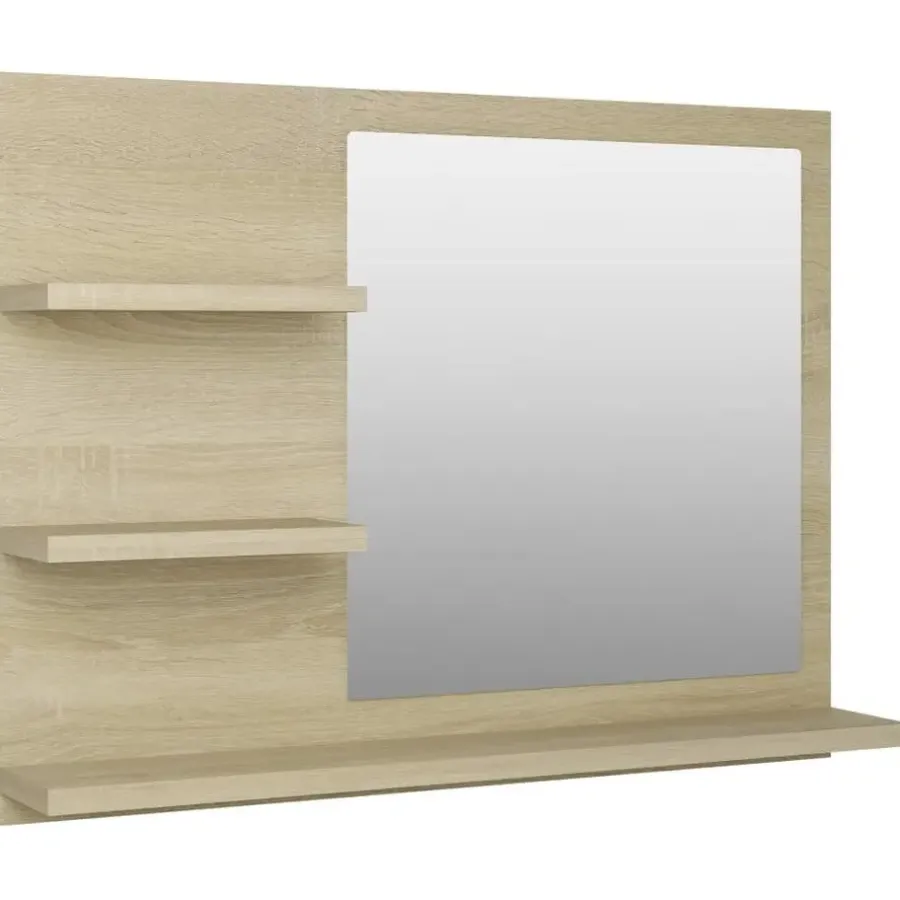 vidaXL - Spiegel - Bruin - Bewerkt hout
