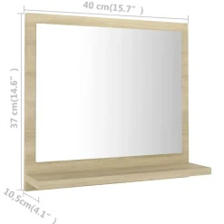 vidaXL - Spiegel - Bruin - Bewerkt hout - 40 x 10.5 x 37 cm