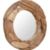 Spiegels-vidaXL - Spiegel - Bruin - Teakhout - 80 cm