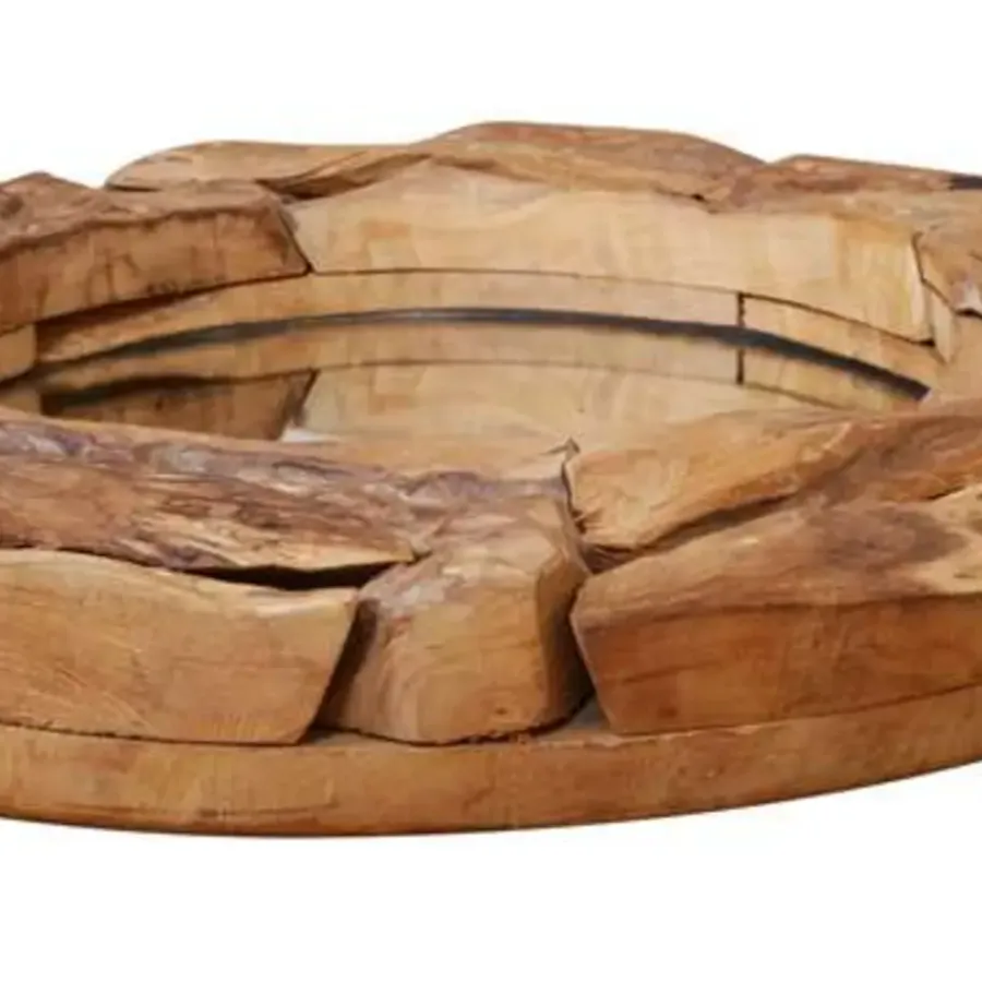 Spiegels-vidaXL - Spiegel - Bruin - Teakhout - 80 cm