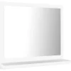 Spiegelkasten-vidaXL - Spiegel - Wit - Bewerkt hout - 40 x 10.5 x 37 cm