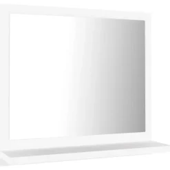 Spiegelkasten-vidaXL - Spiegel - Wit - Bewerkt hout - 40 x 10.5 x 37 cm