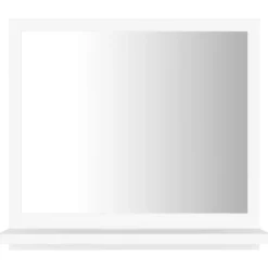 Spiegelkasten-vidaXL - Spiegel - Wit - Bewerkt hout - 40 x 10.5 x 37 cm