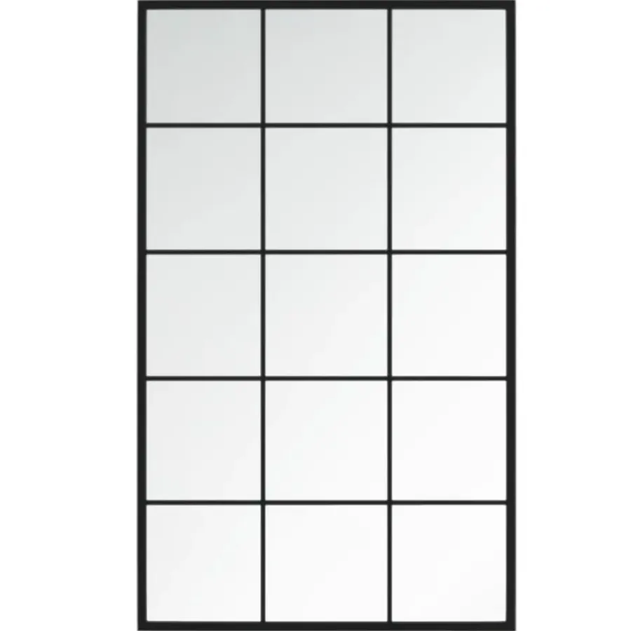 vidaXL - Spiegel - Zwart - Metaal - 100 x 60 cm