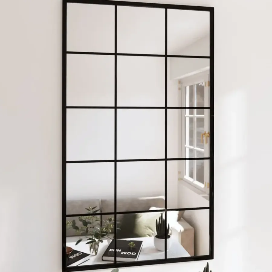 vidaXL - Spiegel - Zwart - Metaal - 100 x 60 cm