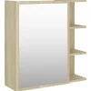 Spiegelkasten-vidaXL - Spiegelkast - Bruin - Bewerkt hout