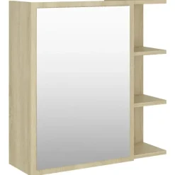 Spiegelkasten-vidaXL - Spiegelkast - Bruin - Bewerkt hout
