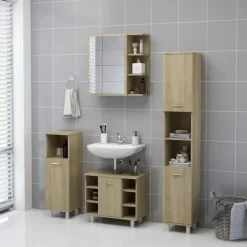 Spiegelkasten-vidaXL - Spiegelkast - Bruin - Bewerkt hout