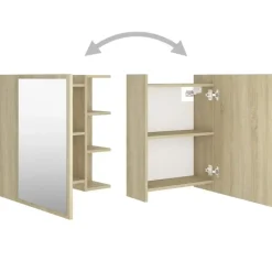 Spiegelkasten-vidaXL - Spiegelkast - Bruin - Bewerkt hout