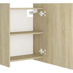 Spiegelkasten-vidaXL - Spiegelkast - Bruin - Bewerkt hout