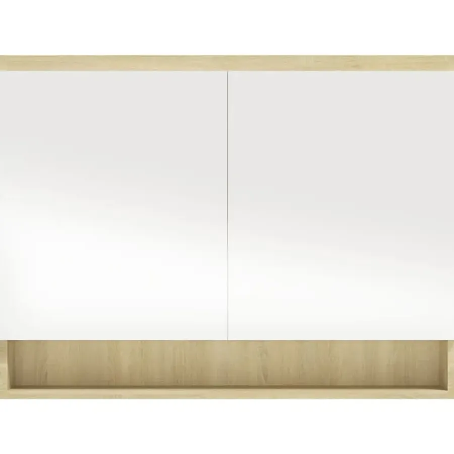 Spiegelkasten-vidaXL - Spiegelkast - Wit - MDF