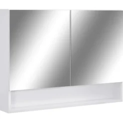 Spiegelkasten-vidaXL - Spiegelkast - Wit - MDF